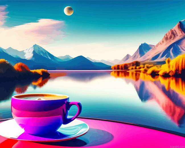 Purple Cup Of Coffee Painting By Numberss.png