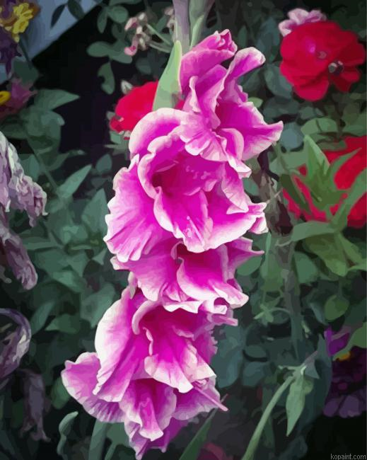 Purple Gladiola Flower Painting By Numberss.png