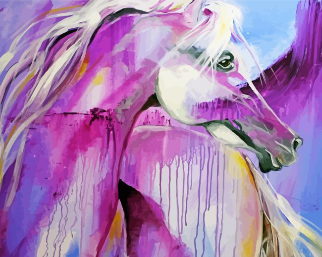 Purple Horse Abstract Art Painting By Numberss.png