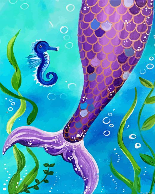 Purple Mermaid Tail Painting By Numberss.png