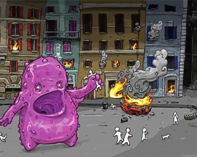 Purple Monster Painting By Numberss.png