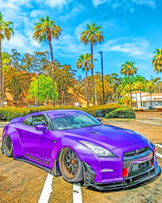 Purple Nissan Gtr Painting By Numberss.png