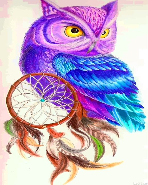 Purple Owl Paint By Numbers