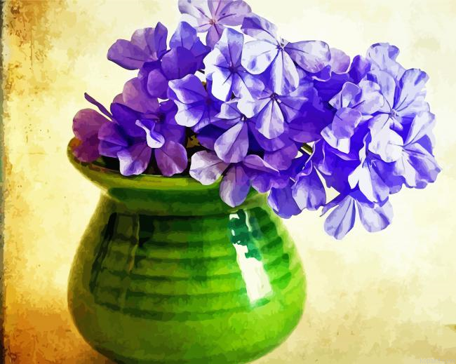 Purple Phlox In Green Vase Painting By Numberss.png