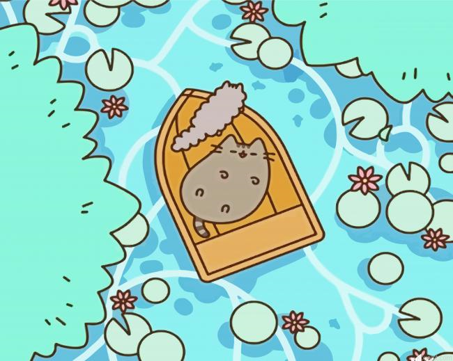 Pusheen Cartoon Cat Painting By Numberss.png