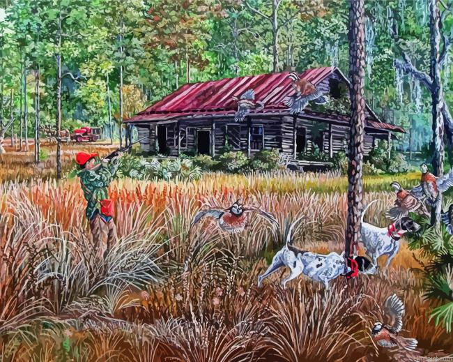 Quail Hunting On Familiar Ground Painting By Numberss.png