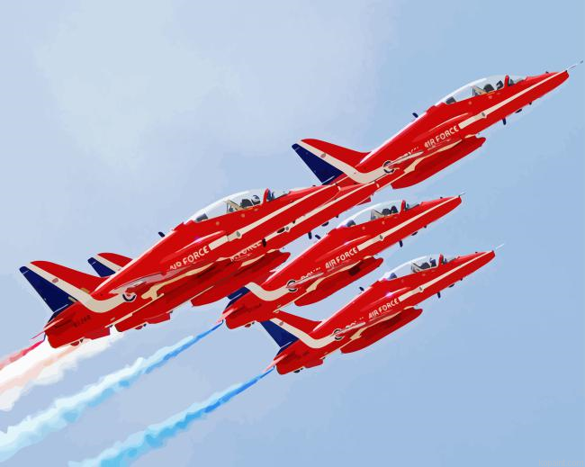 Raf Red Arrows Show Painting By Numberss.png