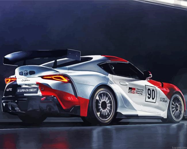 Race Car Toyota Gr Supra Painting By Numberss.png
