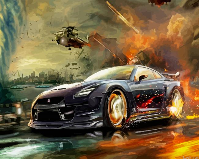 Racing Car In War Painting By Numberss.png