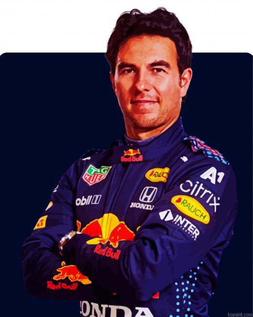 Racing Driver Sergio Perez Painting By Numberss.png