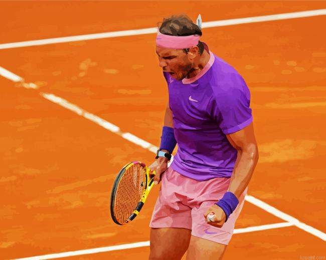 Rafael Nadal Tennis Player Painting By Numberss.png