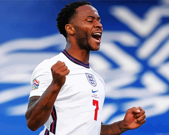 Raheem Sterling English Footballer Painting By Numberss.png
