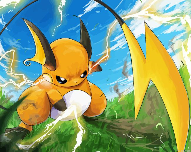 Raichu Anime Painting By Numberss.png