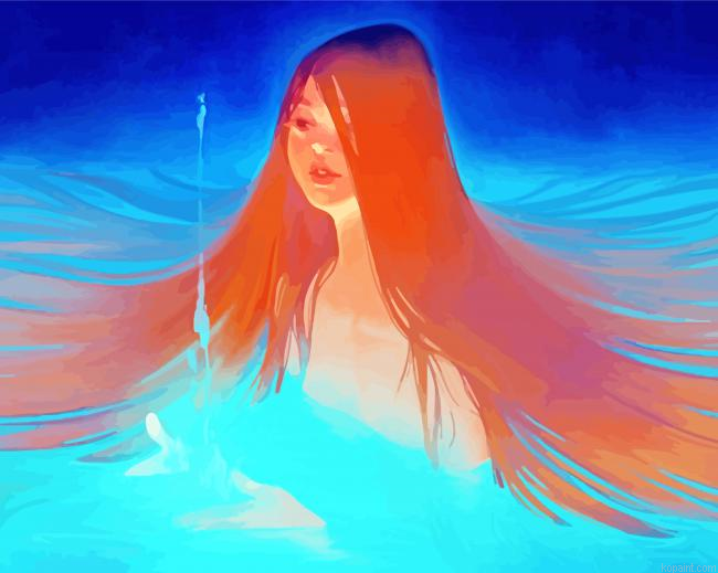 Raid Hair Woman In Water Paint By Numbers