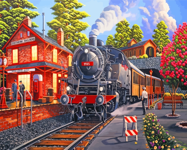 Railway Stream Train Painting By Numberss.png