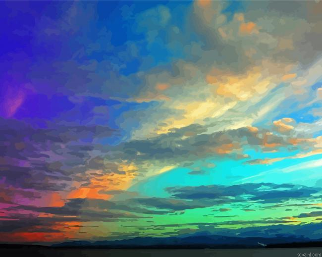Rainbow Clouds And Sky Painting By Numberss.png