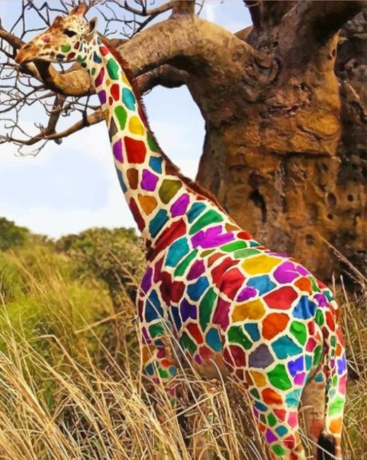 Rainbow Giraffe New Painting By Numberss.png