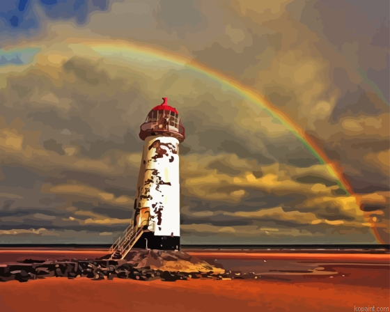 Rainbow Over Talacre Lighthouse Painting By Numberss.png