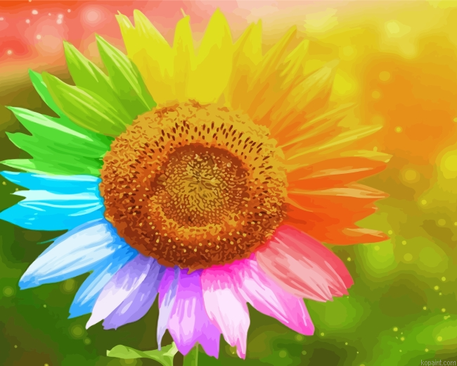 Rainbow Sunflower Painting By Numberss.png