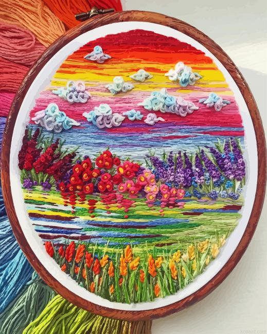 Rainbow Sunset Embroidery Painting By Numberss.png