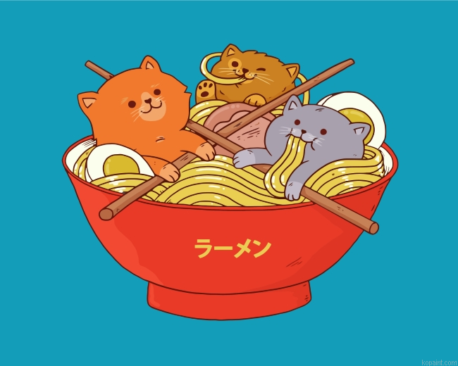 Ramen And Cats Painting By Numberss.png