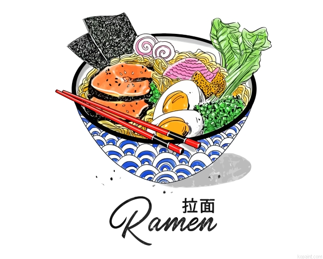 Ramen Noodle Bowl Painting By Numberss.png