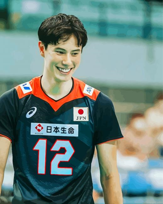 Ran Takahashi Volleyball Player Painting By Numberss.png