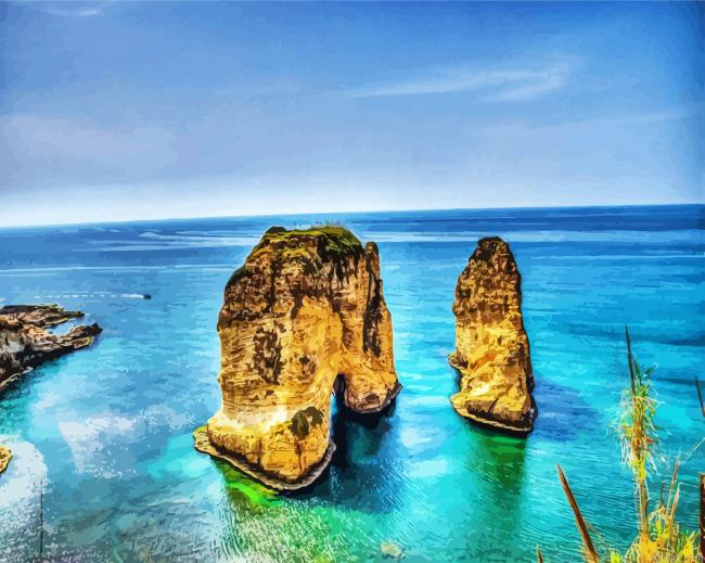 Raouche Rocks In Beirut Paint By Numbers.png