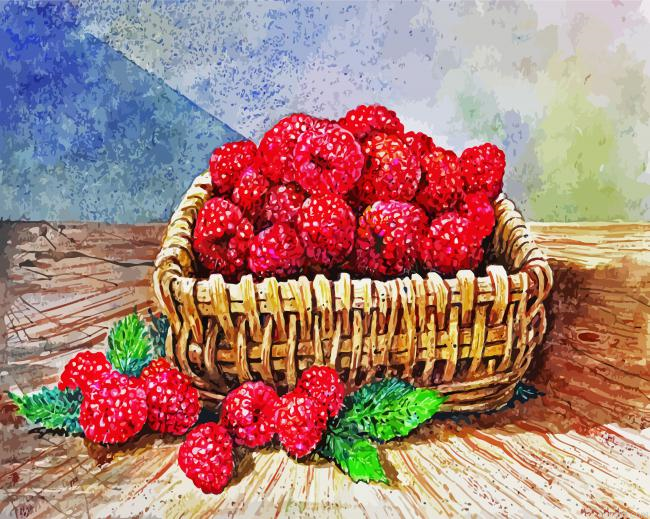 Raspberries Basket Painting By Numberss.png