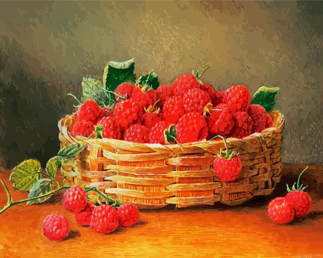 Raspberries Basket Still Life Paint By Numbers