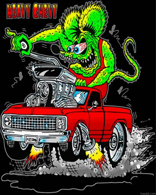 Rat Fink Heavy Chevy Painting By Numberss.png