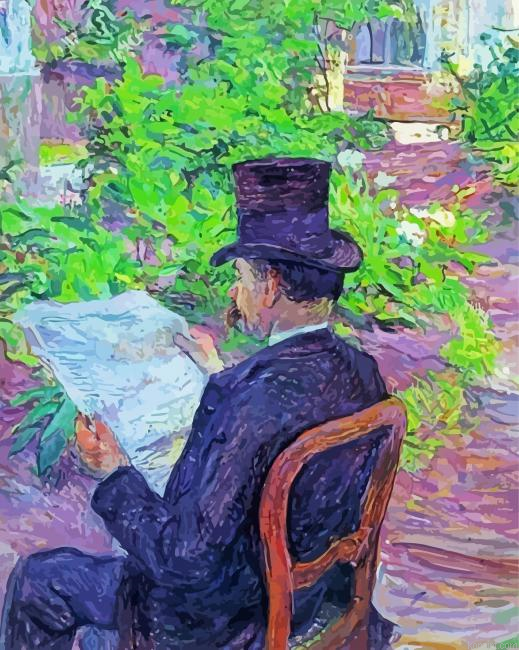Reading Newspaper Lautrec Art Painting By Numberss.png