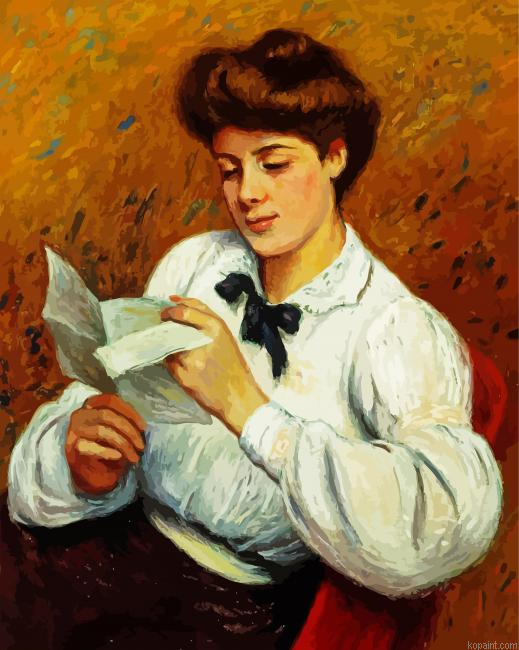 Reading The Letter Art Painting By Numberss.png