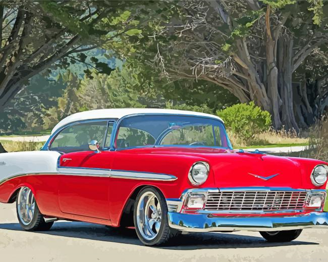 Red 1956 Chevrolet Car Painting By Numberss.png