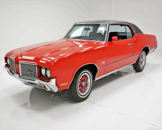 Red 1972 Cutlass Supreme Paint By Numbers