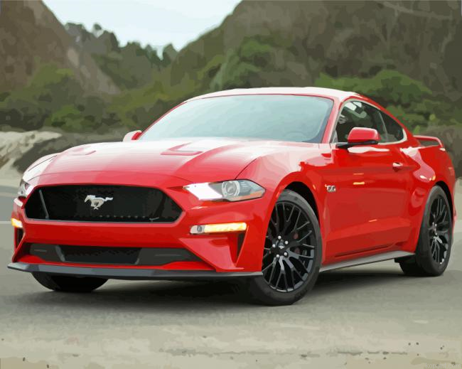 Red 2018 GT Mustang Paint By Numbers