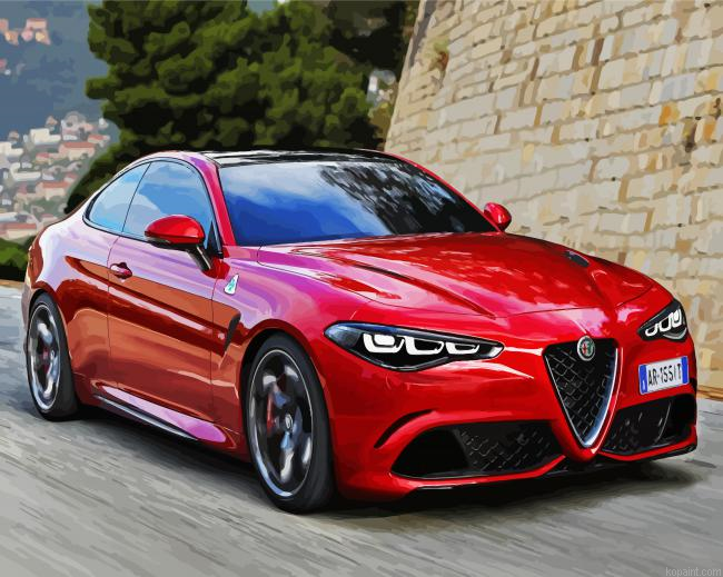 Red Alfa Romeo Car Painting By Numberss.png