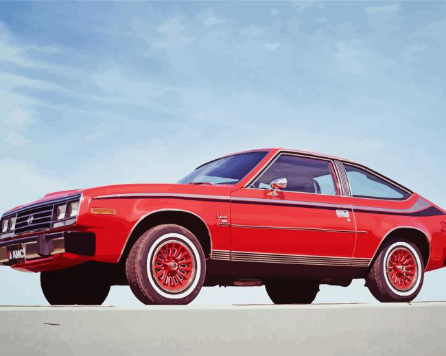 Red Amc Car Painting By Numberss.png