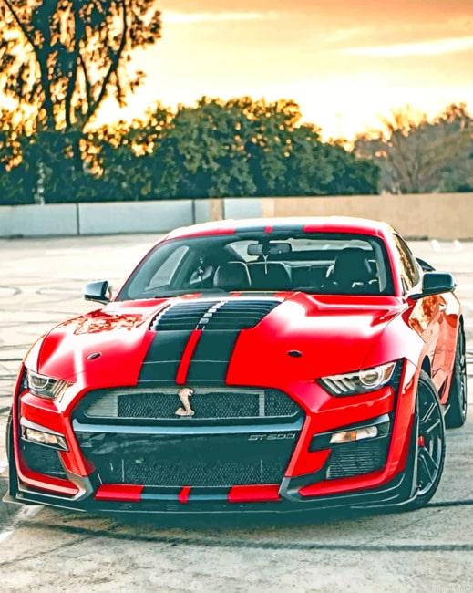 Red And Black Ford Car Painting By Numberss.png