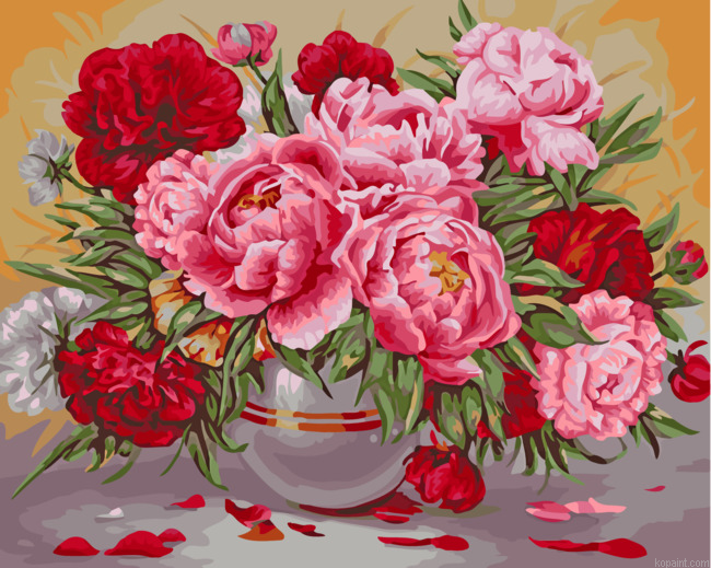Red And Pink Peonies Vase Painting By Numberss.png