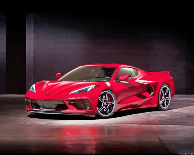 Red Chevrolet Car Poster Painting By Numberss.png