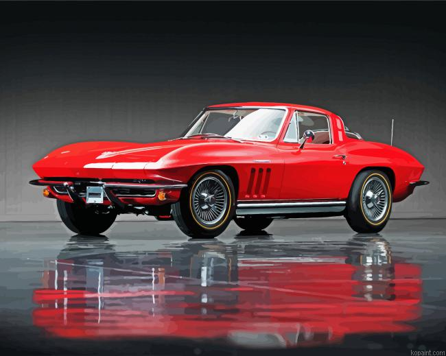 Red Classic Chevrolet Corvette Painting By Numberss.png