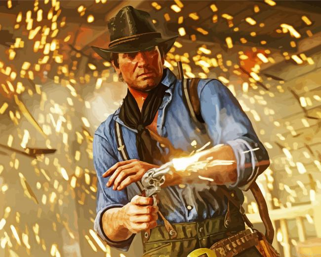 Red Dead Redemption 2 Arthur Morgan Character Painting By Numberss.png