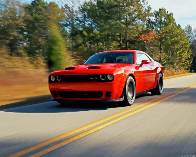 Red Dodge Challenger Hellcat Painting By Numberss.png