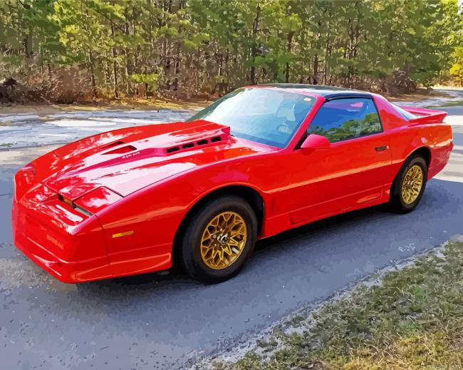 Red Firebird Car Paint By Numbers
