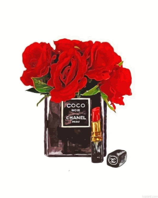 Red Flowers Chanel Noir Painting By Numberss.png