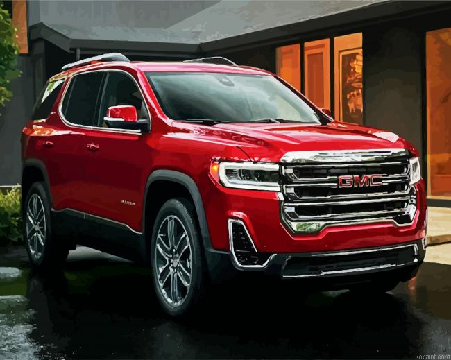 Red Gmc Car Painting By Numberss.png