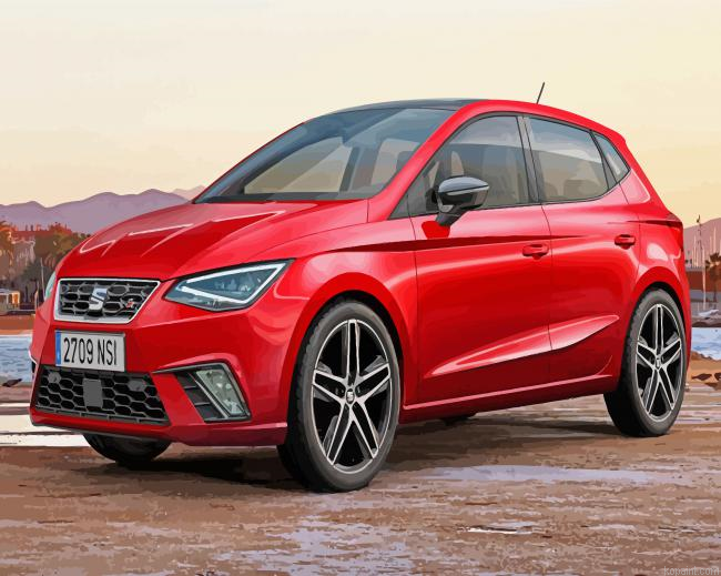 Red Ibiza Car Painting By Numberss.png