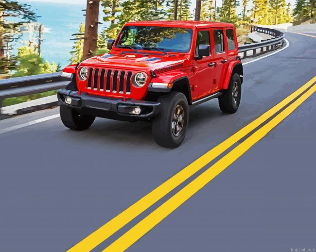 Red Jeep Car Painting By Numberss.png