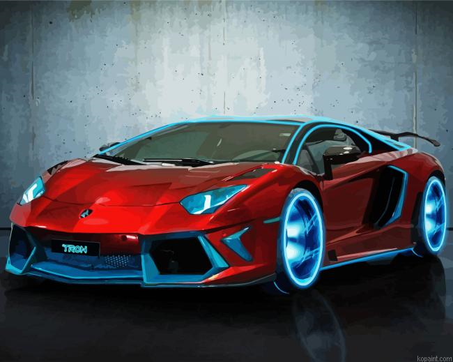 Red Lamborgini Painting By Numberss.png
